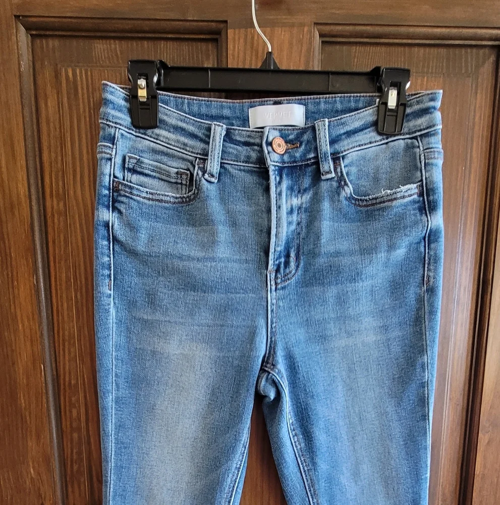 Vervet Blue Sz 27 Skinny Jeans Slightly Distressed W 28 R 10 L 26.5 - Picture 2 of 6